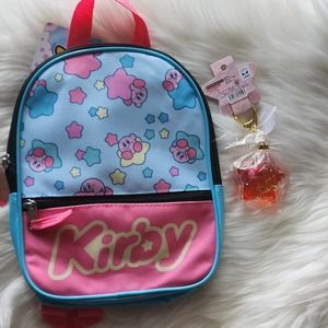 Nintendo Kirby backpack keychain bundle Red